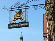 Wrought iron street sign in Rothenburg