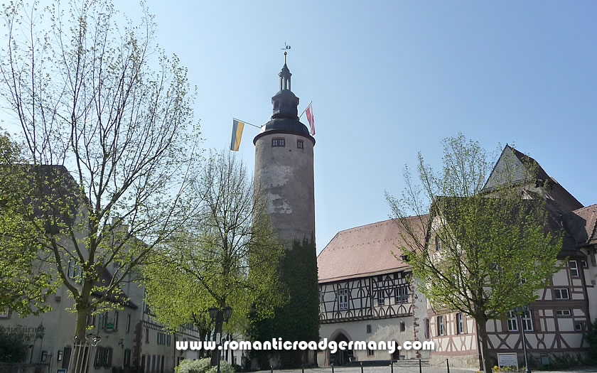 The tower and former castle in Tauberbischofsheim Germany